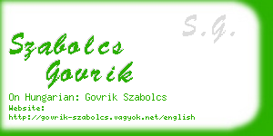 szabolcs govrik business card